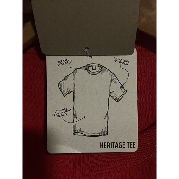 CHAMPION Mens T-Shirt Short Sleeve Small Red Plain Logo Activewear Casual NWT - Picture 9 of 10